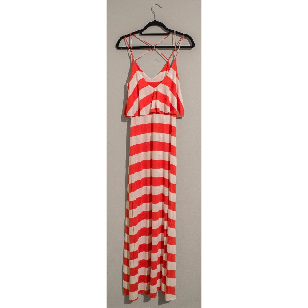 Pink & White Striped Maxi Dress